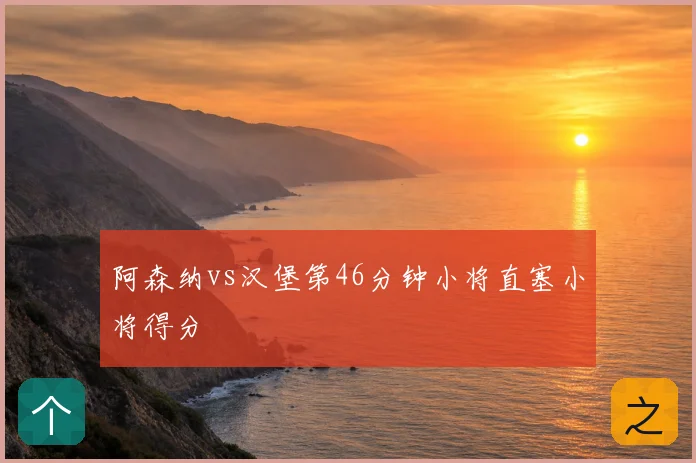 阿森纳vs汉堡第46分钟小将直塞小将得分
